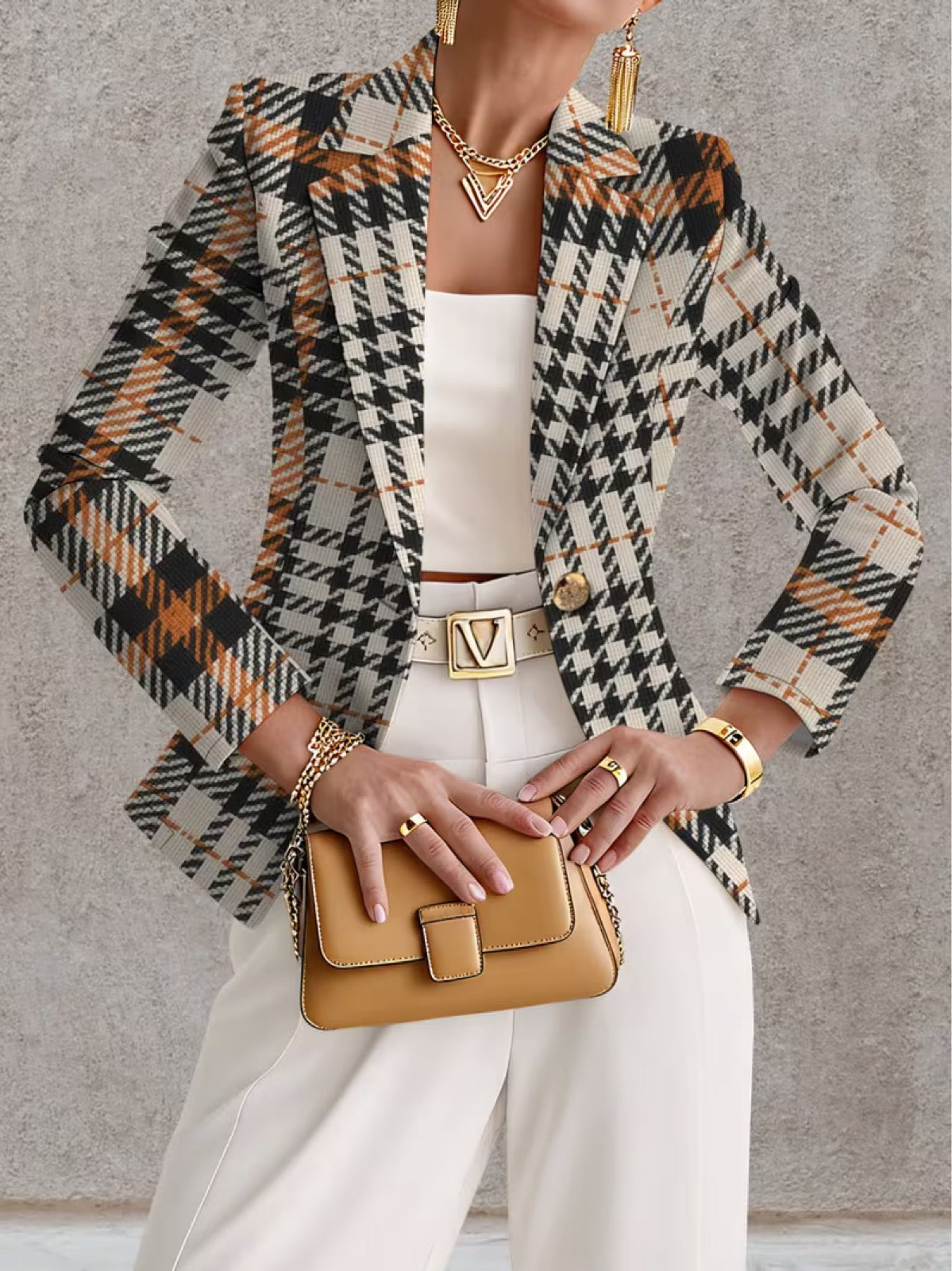 Ghislaine | Blazer cintré pied-de-poule