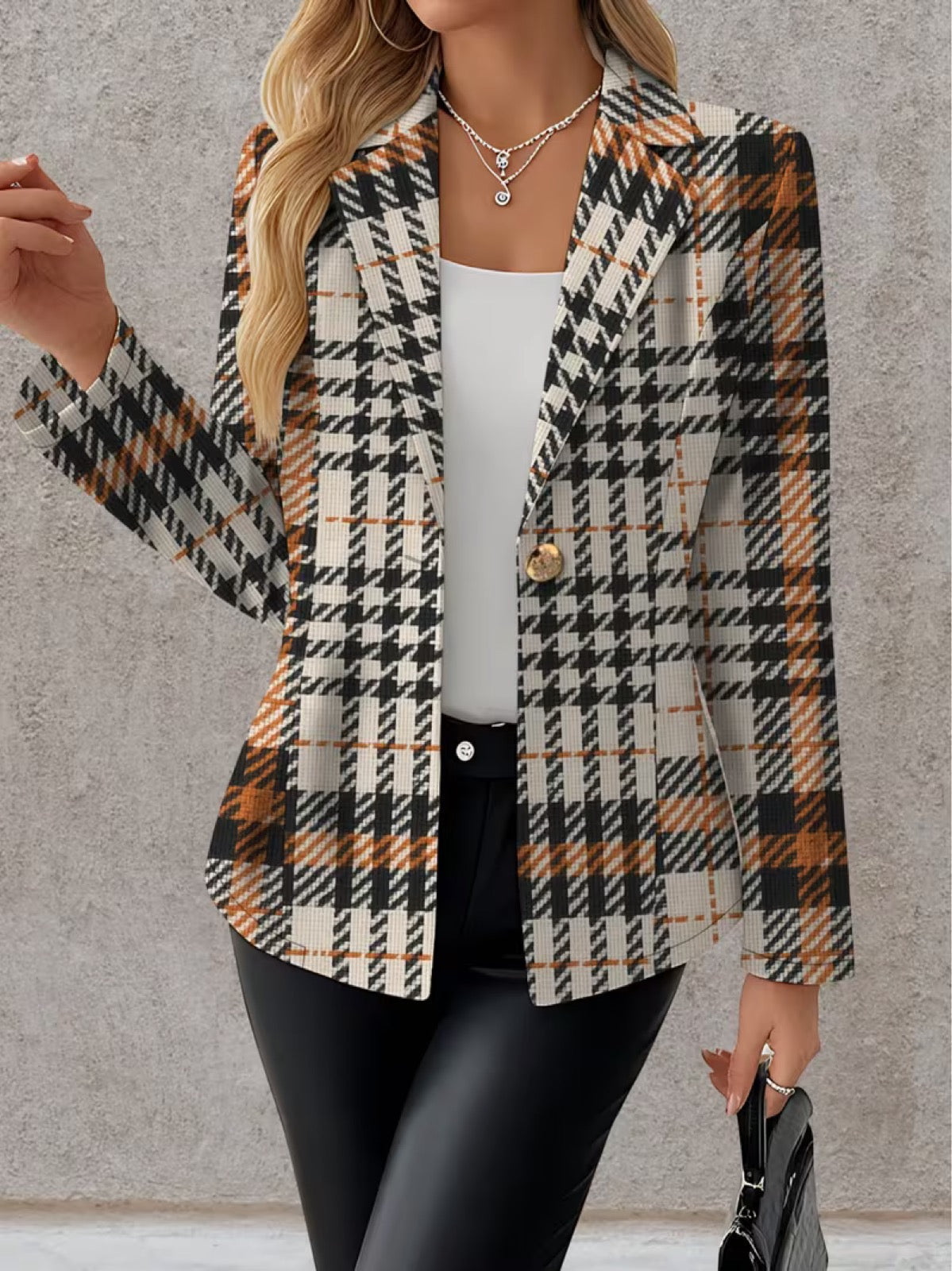 Ghislaine | Blazer cintré pied-de-poule