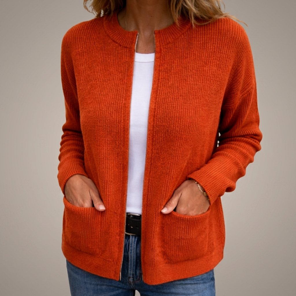Colette | Gilet zippé en maille chaude