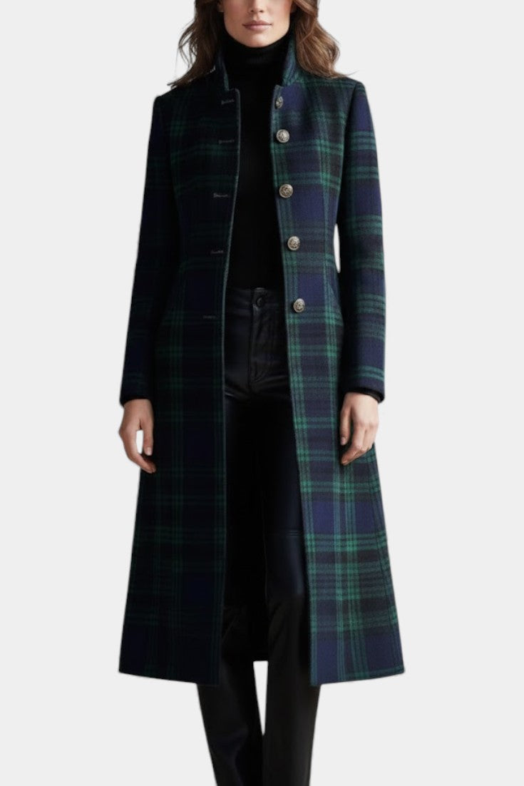 Manteau Élegant à Carreaux Glendine™