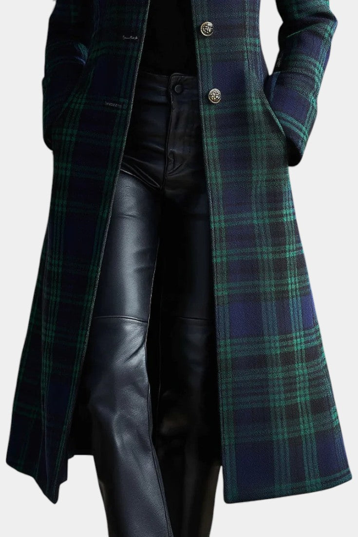 Manteau Élegant à Carreaux Glendine™