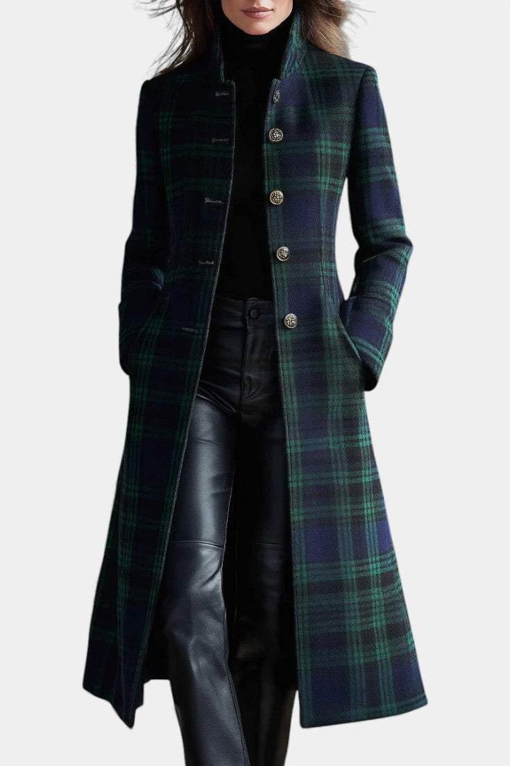 Manteau Élegant à Carreaux Glendine™