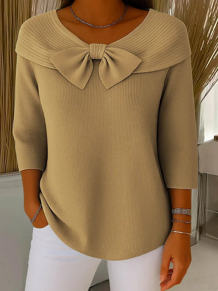Tivella™ | Pull avec Nœud et Encolure Ronde