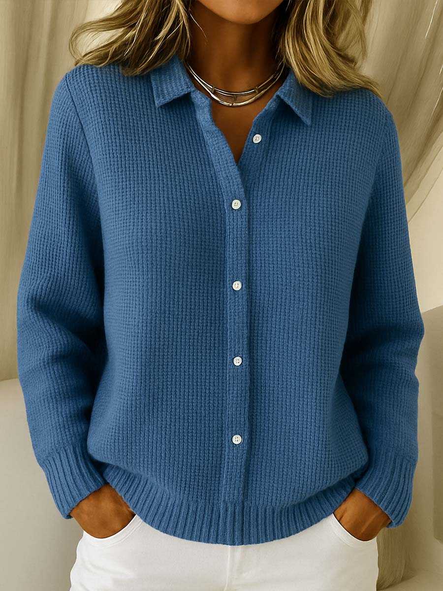 Marja | Gilet en maille douce à col et boutons