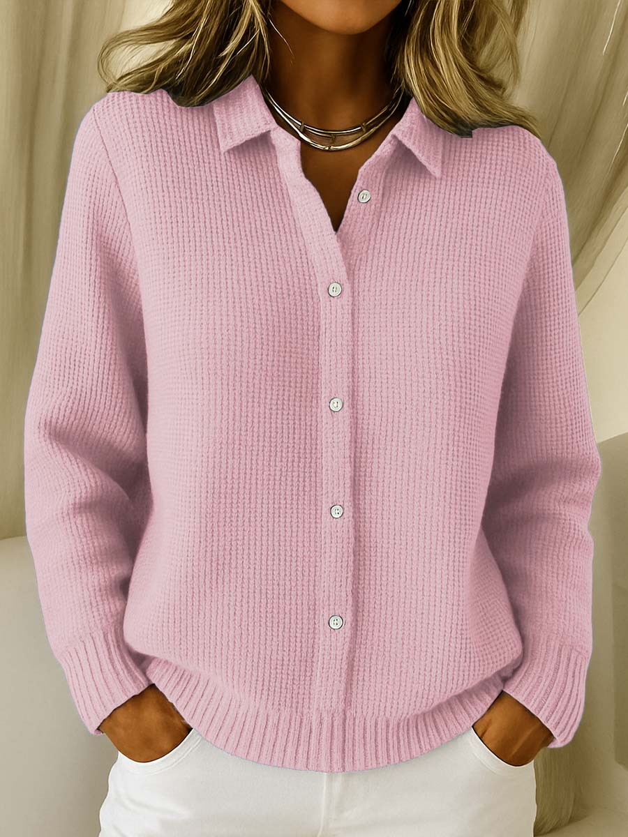 Marja | Gilet en maille douce à col et boutons