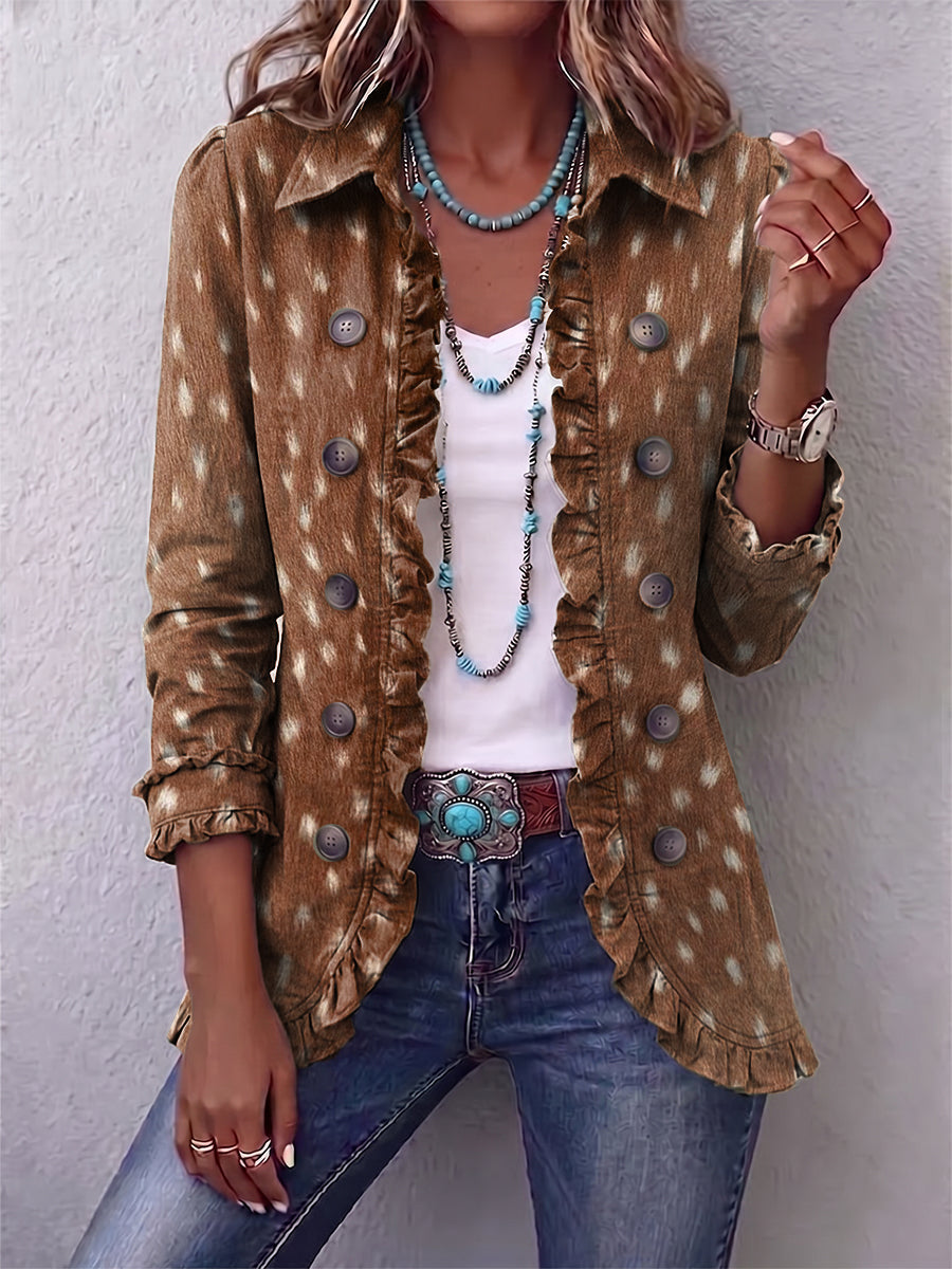 Maeline | Veste bohème à volants et imprimé animalier