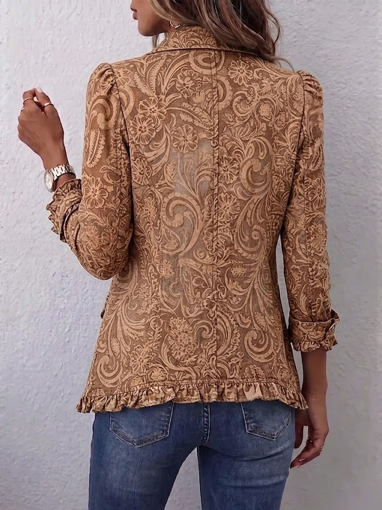 Menie | Veste à volants vintage à imprimé floral bohème