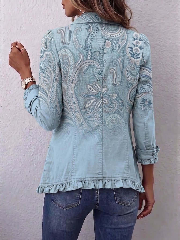 Muriel | Veste à volants avec imprimé Paisley vintage