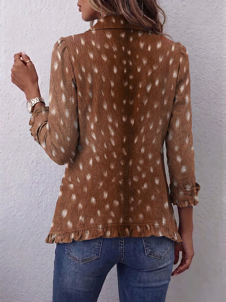 Maeline | Veste bohème à volants et imprimé animalier