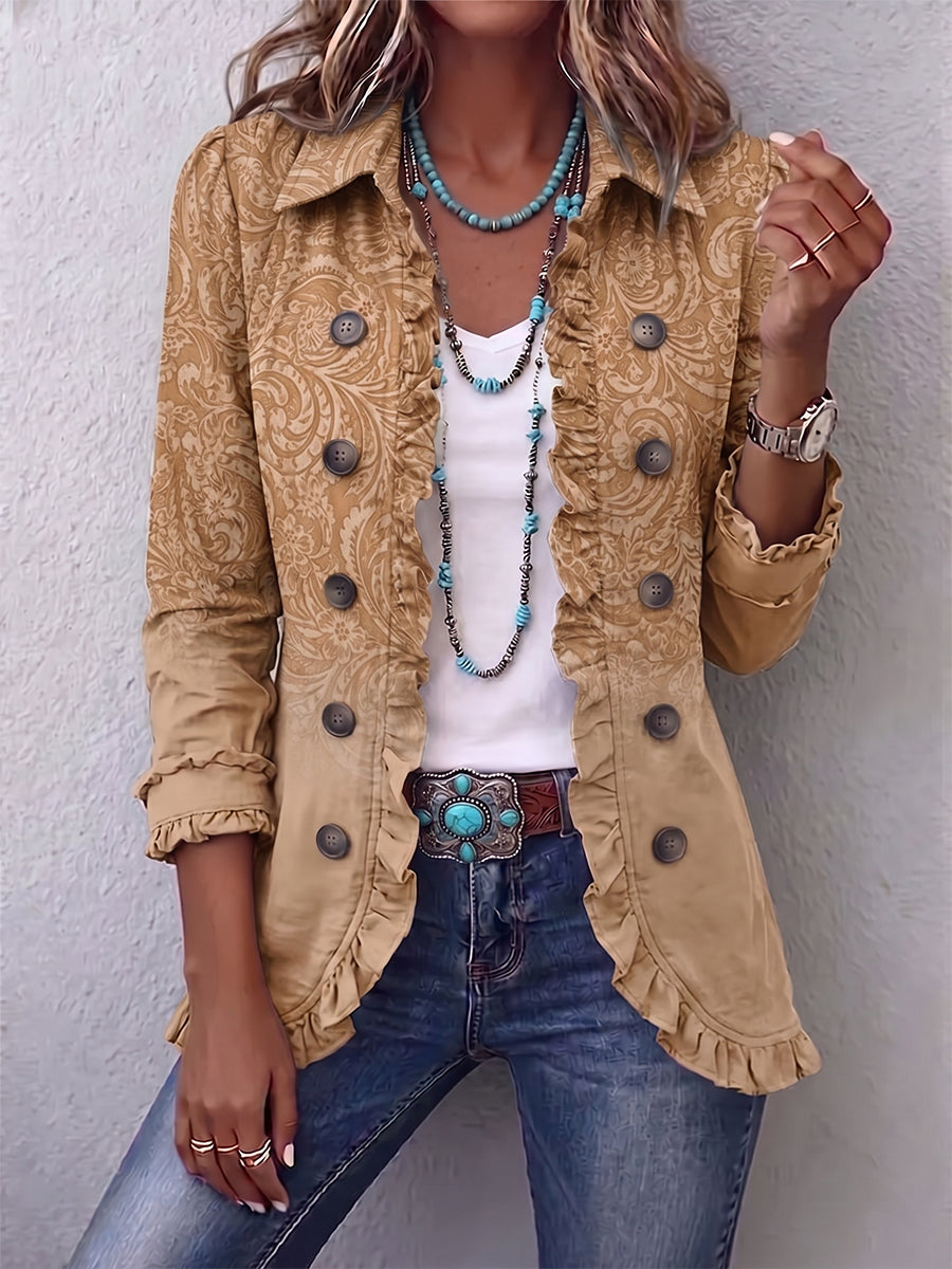Marjolaine | Veste à volants imprimée motif western