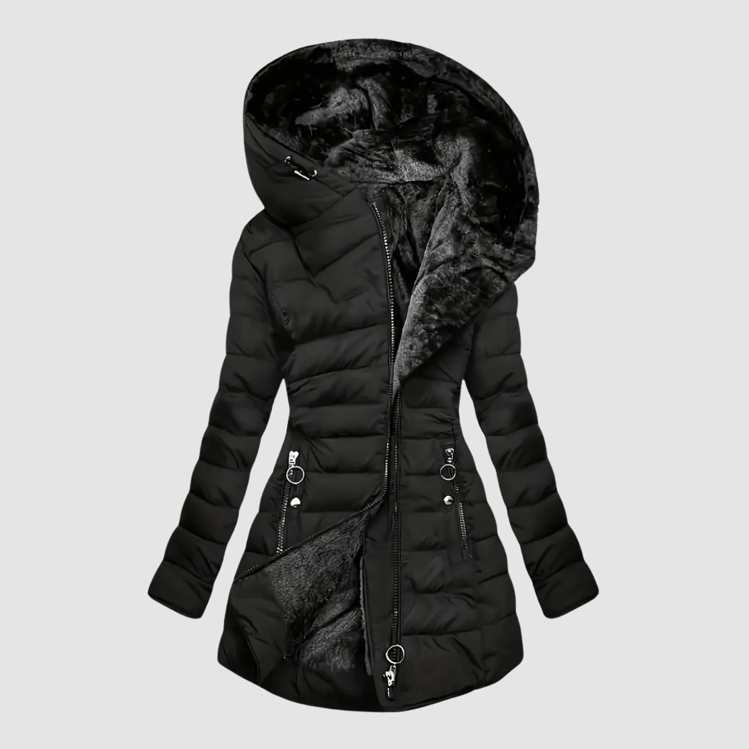 Veste en Duvet Doublée de Fourrure Ginnette™
